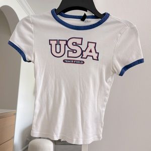 T-shirt crop with USA track logo